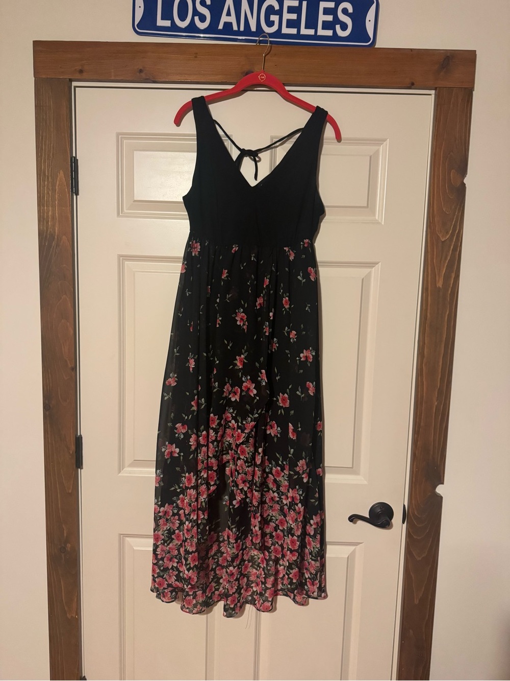 Torrid Black Floral Hi-Lo Chiffon Dress
